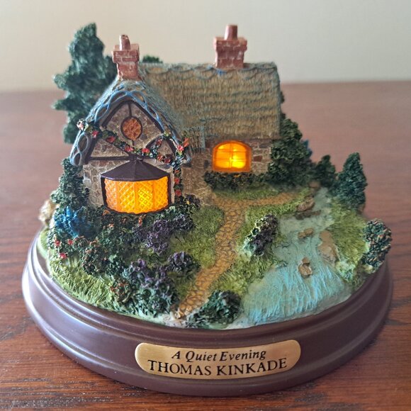 THOMAS KINKADE Lighted Cottage Collection "A Quiet Evening" Lighted Building - Picture 4 of 5